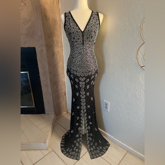 Banjul Dresses & Skirts - BANJUL SHEER MESH RHINESTONES DRESS